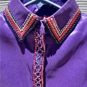 Purple Embellished Women's Top
